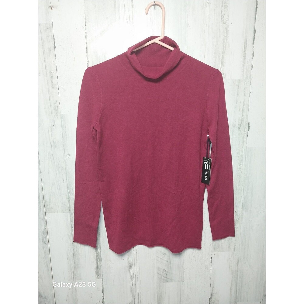 II Sisters Women's Small Burgundy Soft Knit Turtle Sweater NWT